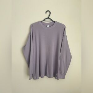TNA Lavender Waffle Knit Long Sleeve Top